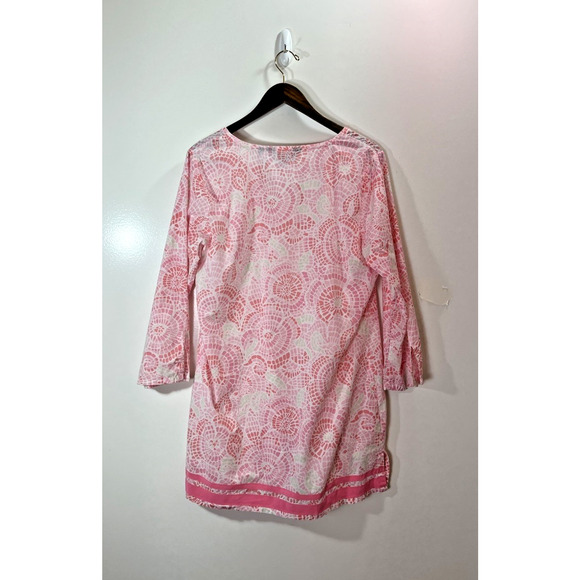 Vineyard Vines Women's Beach Cover Up Dress Size L Pink Resortcore Preppy Boho - Picture 2 of 8